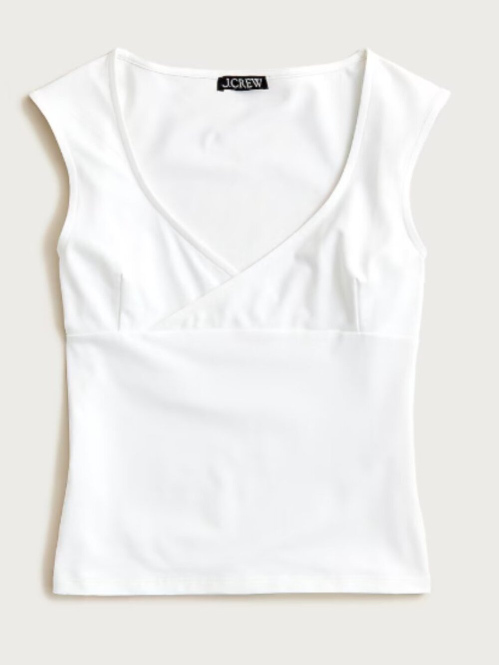 J. Crew Stretch Cotton Cap Sleeve Crossover Shirt in White Size XL